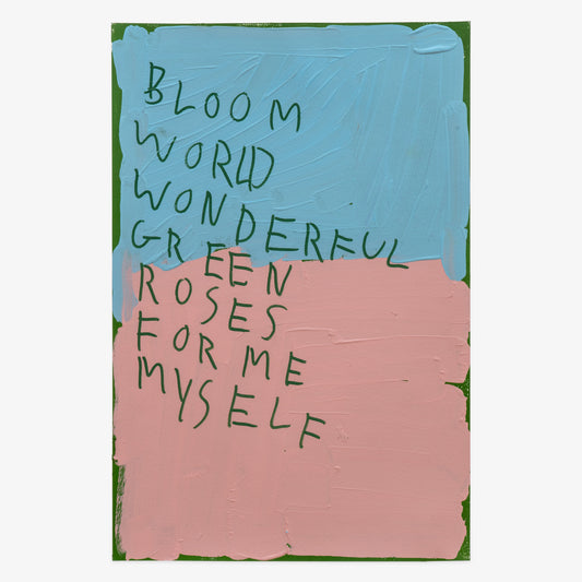 Michael Mangino "Bloom World Wonderful Green Roses For Me Myself (blue and pink)"