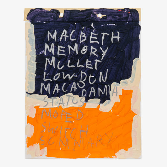Michael Mangino "Macbeth Memory Mullet Low Bun Macadamia Status Moped Switch Summary"